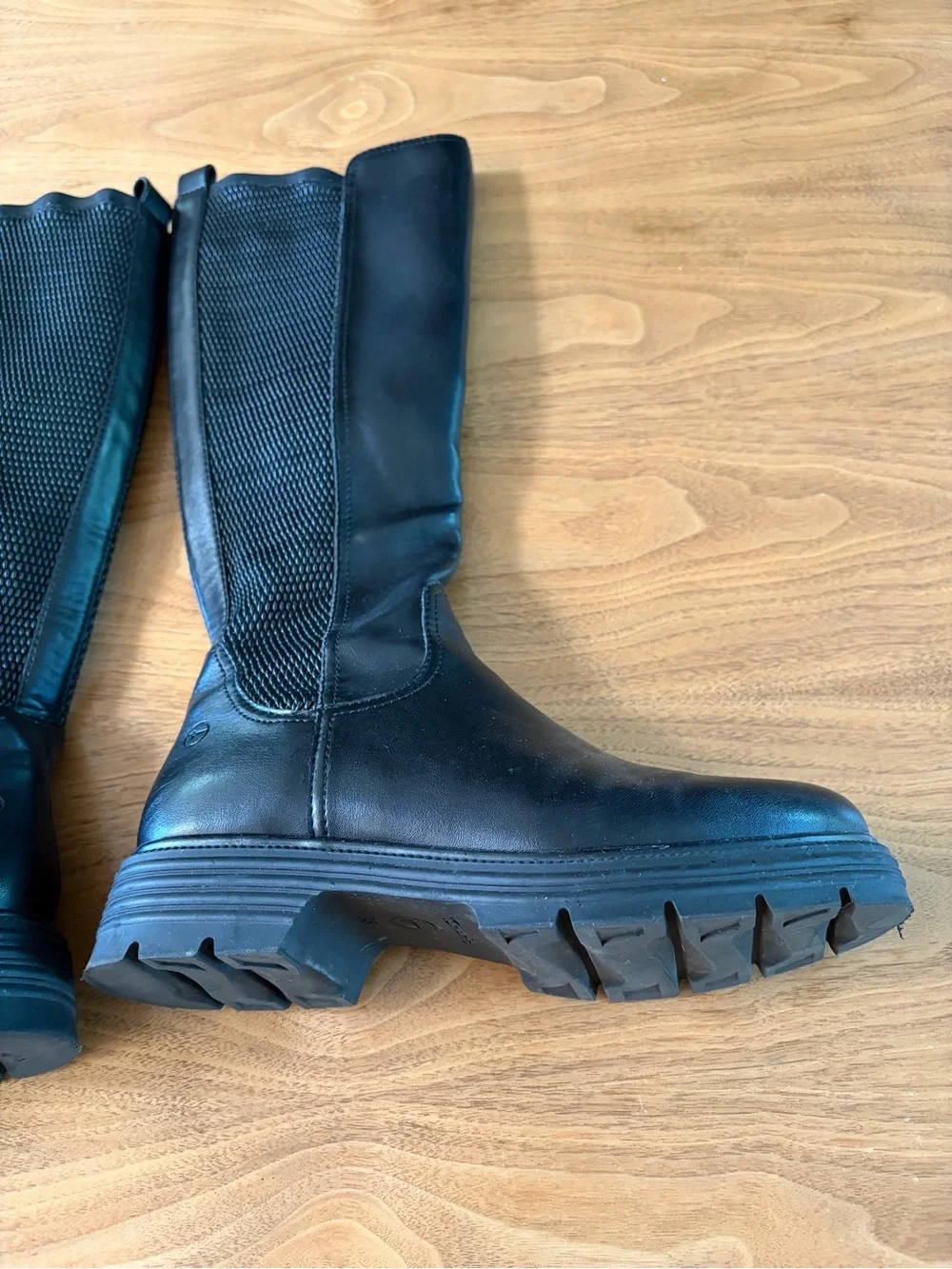 Women's Tamaris Black Knee-High Chunky Sole Boots size 38